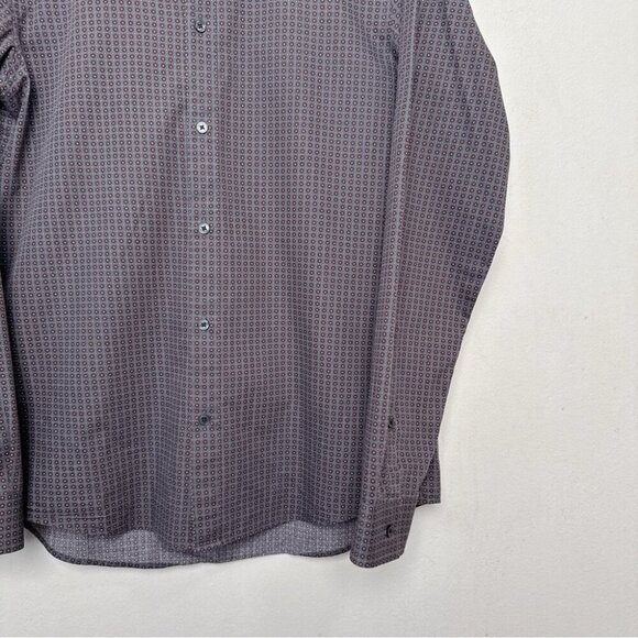 Michael Kors Mens Medium Slim Fit Patterned Printed Button Shirt - Picture 5 of 14